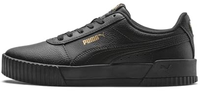 PUMA Carina L dam Låga sneakers, Svart (Puma Black-Puma Black-Puma Team Gold), 40 EU