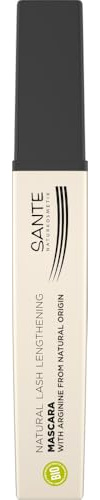 SANTE Naturkosmetik naturlig lash längd mascara 01 svart, svart mascara för långa & definierade ögonfransar med särskilt fin borste, vegan, 8 ml