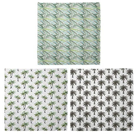 ABAKUHAUS Bandeau Unisexe, Feuillu Branches vertes Aquarelle Arbres Art Nature Rétro croissance, Lot de 3, Multicolore