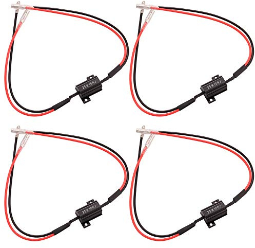 Kinstecks ​​4 STÜCKE 25W 10Ohm LED Lastwiderstände LED Blinker Blinker Adapter Flash Fix Fehler für LED Blinker LED Kennzeichenbeleuchtung DRL-Rot schwarz