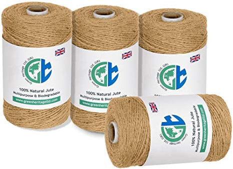 GHL 3280 Feet / 1000mtrs 760gms 2 Ply Jute Twine Natural Garden Twine for Floristry, Gifts, DIY Arts & Crafts, Decoration and Recycling