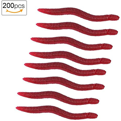 Señuelo de Pesca, Cebo de Pesca, 4 cm, Insectos Suaves, lombriz Falsa, Cebo de mar, señuelos de lombriz, cebos Artificiales(200pcs)