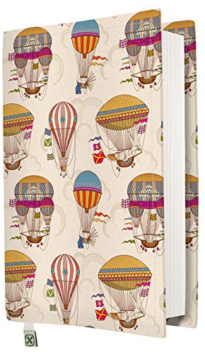 Buchumschlag – Hardcover für Bücher, waschbar, wasserdicht, Buchschutz, gepolstert, Ballons, M