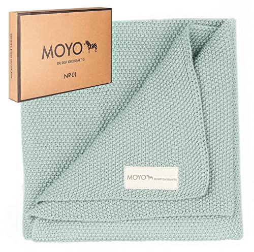 MOYO Babydecke Heller Eukalyptus I 75x100cm I Atmungsaktive Kuscheldecke aus 100% GOTS-Bio-Baumwolle I Weiche Baby-Bettdecke für Junge & Mädchen I Baumwolldecke Geburt