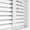 Funky Gadgets Faux Wood Blinds Wooden Grain window Venetian Blind 50mm Horizontal Slats with White Silver/Grey Tape TRIMMABLE, Child Safe (White, W105cmxL150cm)