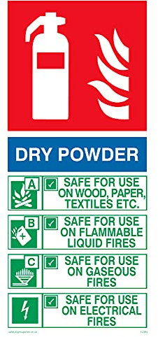 Paquete de 5 – Extintor contiene instrucciones en polvo seco – 100 x 200 mm – P12