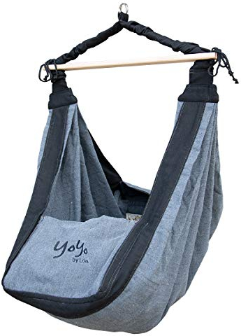 Babyhängematte Lola Yoyo Big Noire mit Thermomatratze aus Schafwolle