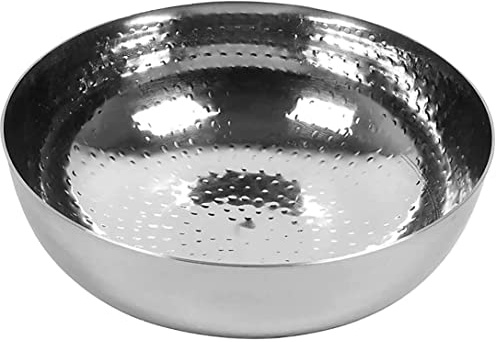 KC Sandwich Bottom Heavy Guage Stainless Steel Hammered Tasla, Without Handle Kadhai Cookware(1500 ML)