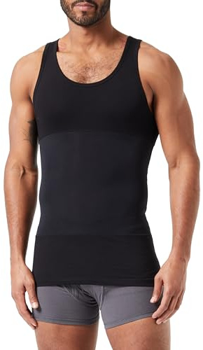 Dagi Débardeur Shapewear en Coton pour Homme, Noir, L, Noir, L