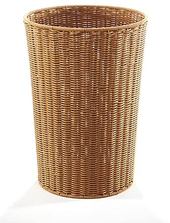 Kobolo Wäschebehälter Wäschekorb Korb aus Polyrattan - braun - ohne Deckel