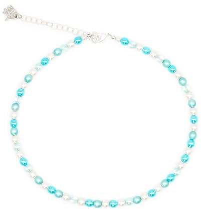 Feliss Handmade: Kedjor av pärlor, halsband damer. Statement kedja 45 cm lång. Choker-halsband, estetiskt halsbandssmycke. Pärlhalsband för kvinnor i färgglada med glaspärlor, 45 cm, Glas, Ingen
