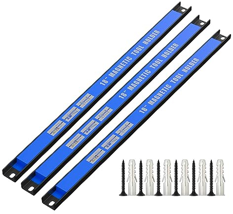 Intirilife 3er Magnetleisten Set für Werkzeug - Gesamt 45.5 x 2.3 x 1.3 cm - Magnetfläche 40 x 1.8 cm - Magnetische Werkzeughalter Leiste zum bohren Wandhalter inkl. Montagematerial Aufbewahrung