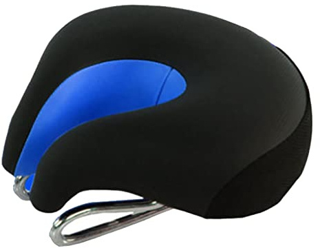 MBROS Fahrradsattel ohne Nase, verdickter Sattel, ergonomisch geformtes Sitzkissen, schmutzabweisend und atmungsaktiv, zum Mountainbiken (Farbe: Blau)