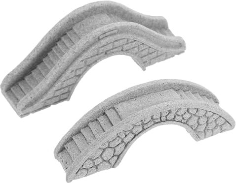 Happyyami 2Pcs Miniature Stone Bridge Ornaments Aquarium Decor for Fish Tanks Garden Scenes Compact 3X1.2X0.6 Inch Realistic Landscape Accessory