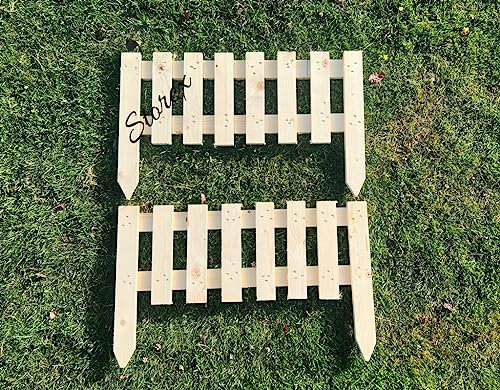 STOREX Wooden Panel Picket Fencing Garden Wood Path Panel Border Fence Set Border Outdoor Decor Wall in Pack of 1 / Pack of 2 / Pack of 3 / Pack of 5 Fence (Pack of 1 Fence)