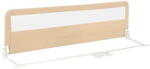 COSTWAY Bettgitter klappbar, 180 cm Lange Bettschutzgitter mit Sicherheitsgurten, Rausfallschutz 180° Faltbar Boxspringbett für Baby & Kleinkinder (Beige)