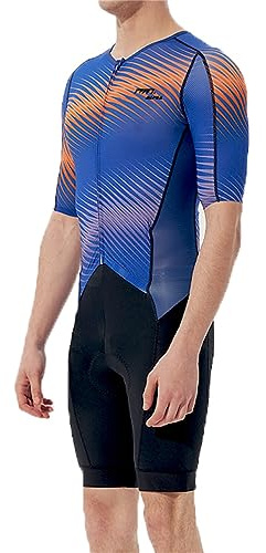 FFFF & OLFEH Triathlon Tri Costume, Trifonction Hommes sans Manches Combinaison Triathlon, Respirant SéChage Rapide Ensemble Body pour Le Cyclisme de Sport en Plein Air (TYPE10,XXL)