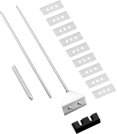 QWORK® 75 cm/29.5 Edelstahl Algenschaber Aquarium Scheibenreiniger mit 10 Klingen, Aquarium Reinigung Zubehör für Einfache Reinigung Schwer Erreichbarer Stellen