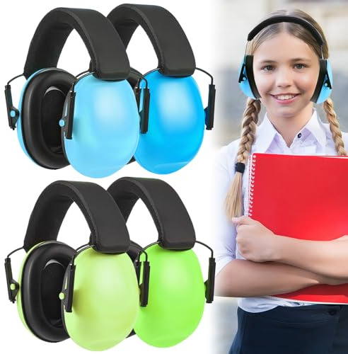 Amylove 4 Pcs Kids Ear Protection Noise Cancelling Headphones Noise Reduction Ear Muffs 27dB Hearing Protection (4 Colors)