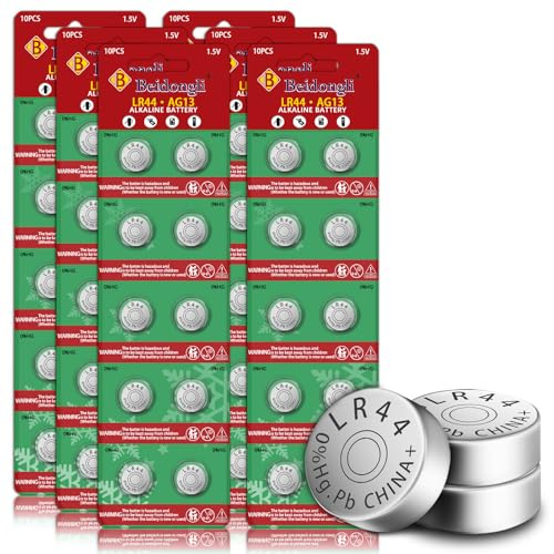 AG13 LR44 1.5V Knopfzelle Batterien Ohne Quecksilber 60 Stück(357/357A/L1154/A76/GPA76)【3 Jahre LagerGarantie】 (lr44-6-60)