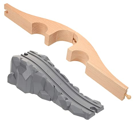 TOYANDONA 2stücke Teiliges Set Für Modelleisenbahn Zubehör Holzbrücke Und Grauer Für Mädchen Gestaltung Von Eisenbahnszenen Kreativität