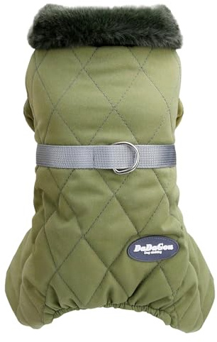 Izefia Hundemanteljacke Winddichter Kalter Wettermantel 4-Beine Warmer Hund Jumpsuit Winter Dicke Kleidung Schneesicherer Mantel Baumwolle Hundemantel für Kleine Hund Mittlere Hundekatze