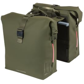 Basil SoHo Doppeltasche Nordlicht MIK – wasserdicht – 41 Liter – mit LED-Licht – aus recyceltem Polyester – Grün