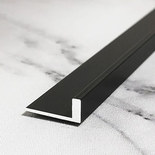 Kantenschutz aus Metall für Treppen, 2,5 m, L-förmige Leiste für Laminat-/Betonböden, extra dicker Kantenschutz für maximalen Schutz, schwarz, 20 x 8 mm