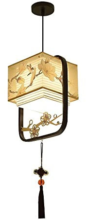 Nouveau Pendentif en Fer Chinois LED en Tissu Art lampadaire Restaurant Droplight gazébo tête Silhouette Petite Pendaison de Gamme Salon Lampe de Plafond de Salle à Manger e27