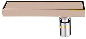 GODFSAHG Duschboden-Verhinderer, Kanalisationswirbel-Abflussabdeckungen, Bodenablauf aus Edelstahl 304 in Roségold, unsichtbarer Fliesen-Badezimmer-Bodenablauf, quadratischer Streifen