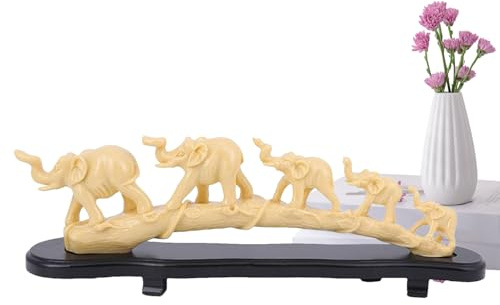 Escultura de elefante, figura artesanal de hiedra sintética, elegante adorno de escritorio de elefante, coleccionable de animales pequeños, estatua de decoración de arte moderno para sala de estar