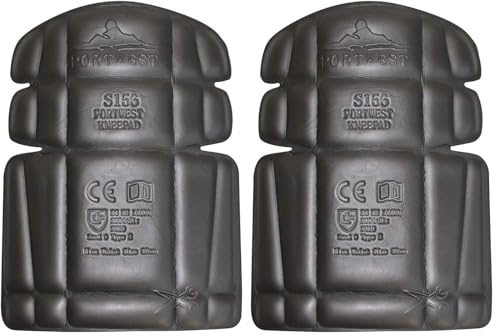 Portwest S156BKR Paire de protections pour genoux, Noir, Taille unique (Lot de 2)