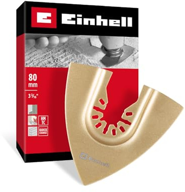 Einhell HM-Delta-Raspel, Ø 80 x 1,2 mm | Hartmetallbestreuung | Delta-Form | Grobschliff | Schnellwechselfunktion | Open-Back-Aufnahme