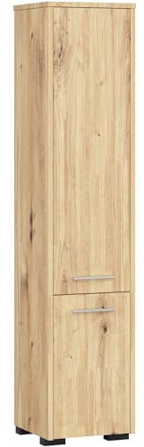 AKORD | Mobile Alto da Bagno FIN 2D | 30x140x30 cm, peso 25 kg | 2 Ante | Moderna Mobiletto | Armadio a muro | Armadietto chiuso in piedi | Adatto Anche come Pensile | Quercia Artisan