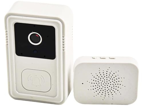 Yuanpgky Sonnette vidéo sans fil pour Kement avec interphone bidirectionnel et caméra de sécurité domestique de portée de 150 m (blanc)