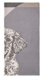 CODELLO PRINTED SCARF POLYESTER/VISCOSE DOG (GRY3)