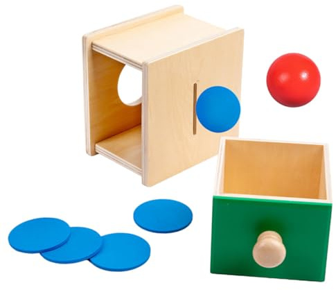 CORHAD Caja de Madera Educativa Lanzar y Guardar Pelotas Juguete Montessori para Niñas y Entrenamiento Habilidades Motoras Coordinación Mano-Ojo Desarrollo Cognitivo Infantil