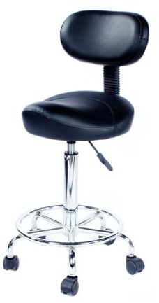 FXLUHAY Sattelhocker, Rollstuhl mit Rückenlehne, Einstellbarer Höhe und Tragkraft 330lbs for Bürogeschäft(Black)