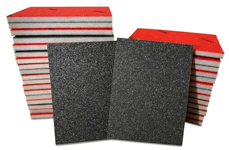 24 Pcs Sanding Sponge Set, 12 Grits 180-3000, Silicon Carbide Sanding Pads, Wet & Dry Reusable Sandpaper Sponges with Flocked Back, Flexible Foam Pads for Wood, Metal, Car, Wall & Furniture