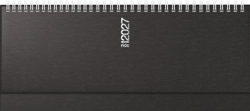 rido/idé Agenda transversal, modèle septant 2027, 305 × 105 mm, en plastique, noir