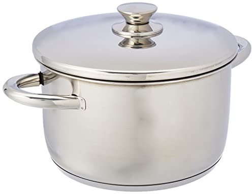 LACOR 40124 - Olla con Tapa Vitrocor Acero Inoxidable, Plata, 24 cm | En acero inoxidable, para cocidos y grandes cantidades; ideal para cocina profesional y uso diario en casa, para el día a día