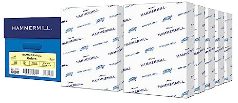 Hammermill Farbiges Papier, 9 kg Kanarienvögel-Druckerpapier, 8,5 x 11–10 Ries (5.000 Blatt) – hergestellt in den USA, Pastellpapier, 103341C