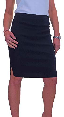 Women's Stretch Bodycon Pencil Skirt Slim Knee Length Navy Blue (6)