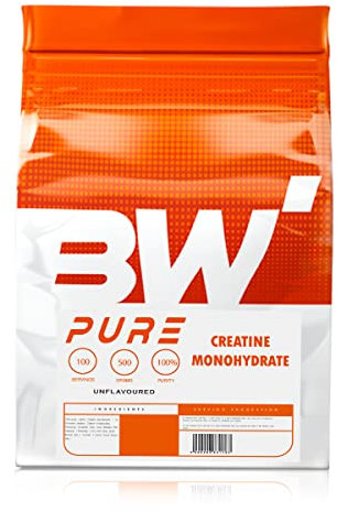 Pure Creatine Monohydrate Powder - Unflavoured 500g - for Strength, Performance & Recovery - Bodybuilding Warehouse