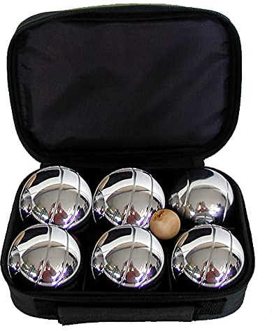 SPORTSIDE - Borsa 6 Bocce da Petanque - Gioco di Abilità e all'Aperto - Gioco di Bocce - Doppia Tripletta - 040051 - Metallo - Acciaio - 22 cm - Articolo Sportivo.