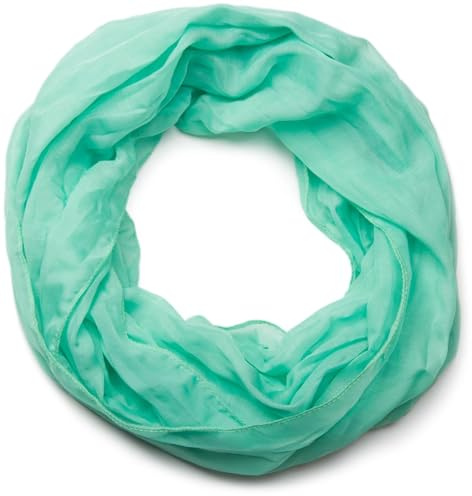 styleBREAKER Sciarpa tubolare leggera monocromatica, foulard estivo in tessuto fluido, foulard setoso per donna e uomo, morbido, arioso e alla moda, 77x46 cm, colore:Verde-menta
