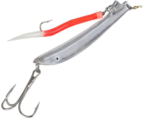 Team Deep Sea Makk Bergmann Pilker – Klassischer Dreikant-Pilker mit zusätzlichem Makk – Chrom-Finish & Extremes Taumelspiel – Erhältlich in 100g, 200g, 300g & 400g