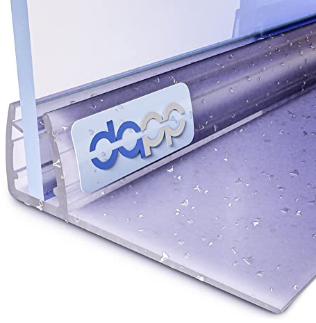 DQ-PP Duschdichtung 80cm – für 3,5mm - 5mm Glastür Stärke – UK01 – Wasserablaufprofil Wasserabweisprofil – Duschabdichtung Duschwand – Ersatzteile für Duschkabine – Transparent
