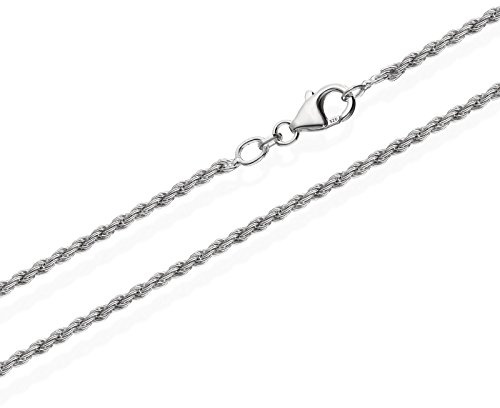 NKlaus echte 925er Sterlingsilber Silber Kordel Kette Silberkette 1,50mm breit