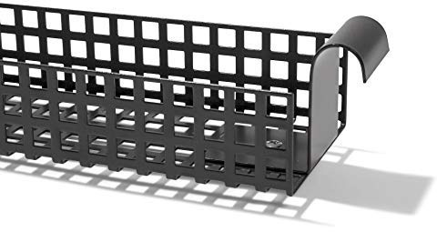 Modulor Kabelkanal für Tischgestell E2, 9,5 x 5,0 x 132,0 cm, Schwarz | Kabelführung für den Schreibtisch aus pulverbeschichtetem Stahl für E2 Tischgestelle; Kabelhalterung inklusive Schrauben